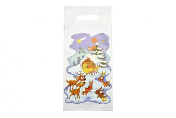 Vánoční taška dětská - Zvířátka u krmelce