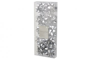 Vánoční rozety (4.5cm) - Set 10ks, stříbrné