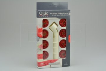 Set 8ks cukrářských vykrajovátek/razítek na marcipán (3cm) QLUX - Červený